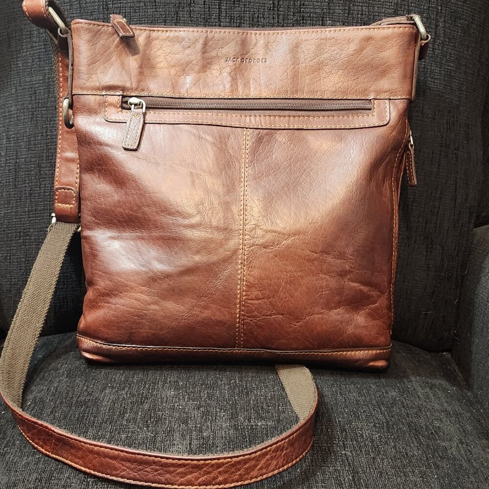Jack Georges Voyager Brown Leather Crossbody